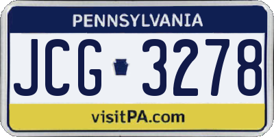 PA license plate JCG3278