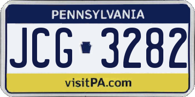 PA license plate JCG3282