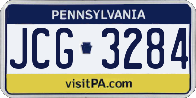 PA license plate JCG3284