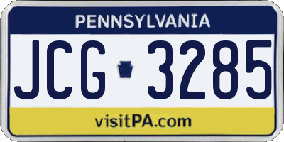 PA license plate JCG3285