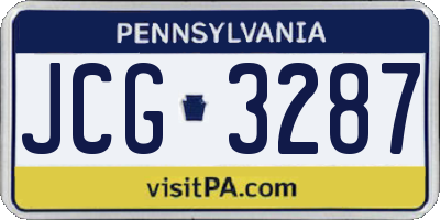 PA license plate JCG3287