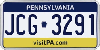 PA license plate JCG3291