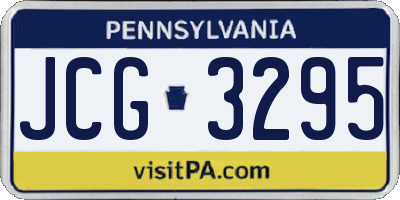 PA license plate JCG3295