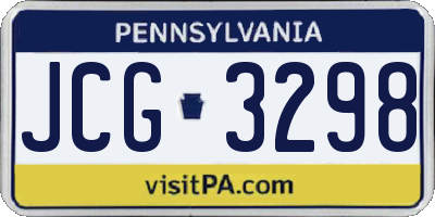 PA license plate JCG3298