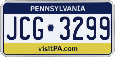 PA license plate JCG3299