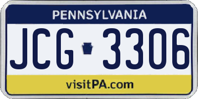 PA license plate JCG3306