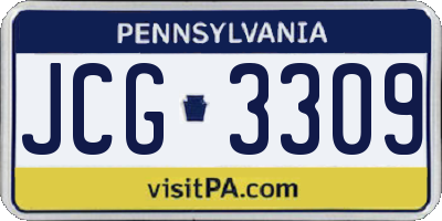 PA license plate JCG3309