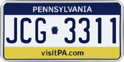PA license plate JCG3311