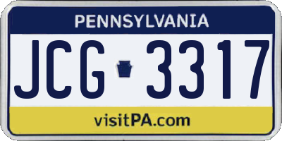 PA license plate JCG3317
