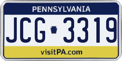 PA license plate JCG3319