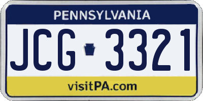 PA license plate JCG3321