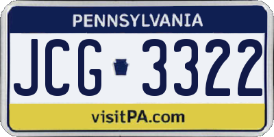 PA license plate JCG3322