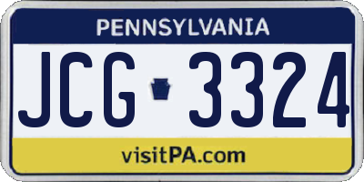 PA license plate JCG3324
