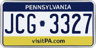 PA license plate JCG3327