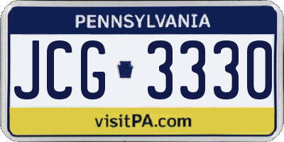 PA license plate JCG3330