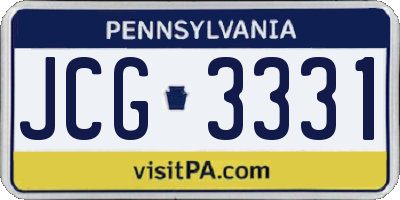 PA license plate JCG3331