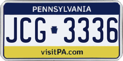 PA license plate JCG3336