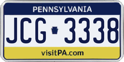 PA license plate JCG3338