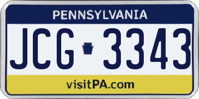 PA license plate JCG3343