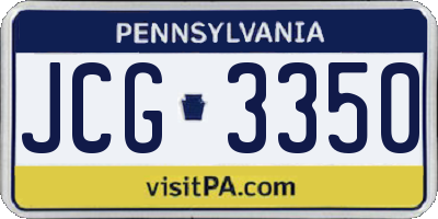 PA license plate JCG3350