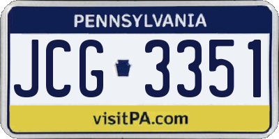 PA license plate JCG3351
