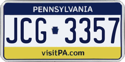 PA license plate JCG3357