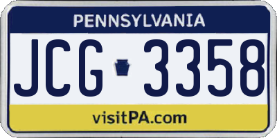PA license plate JCG3358