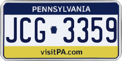 PA license plate JCG3359