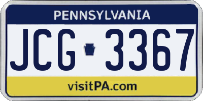 PA license plate JCG3367