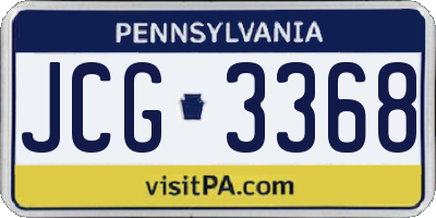 PA license plate JCG3368