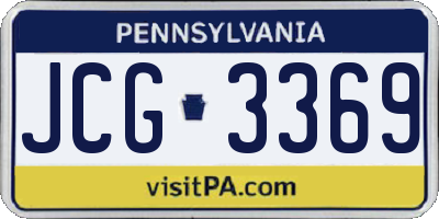 PA license plate JCG3369