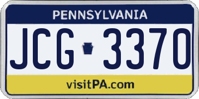 PA license plate JCG3370