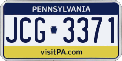 PA license plate JCG3371
