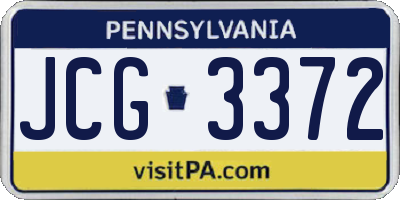 PA license plate JCG3372