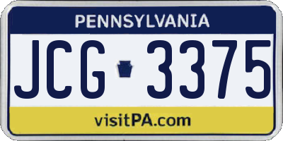 PA license plate JCG3375