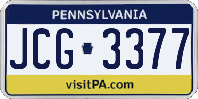 PA license plate JCG3377
