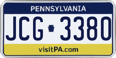 PA license plate JCG3380