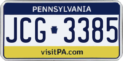 PA license plate JCG3385