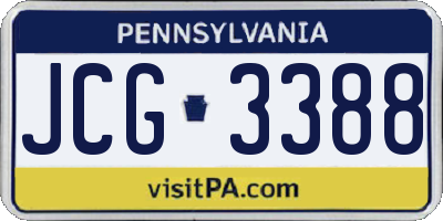 PA license plate JCG3388
