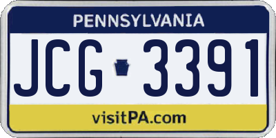 PA license plate JCG3391