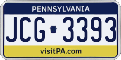 PA license plate JCG3393