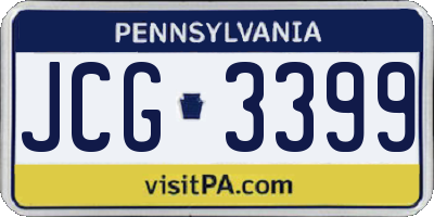 PA license plate JCG3399