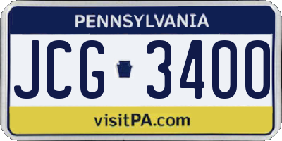 PA license plate JCG3400