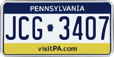 PA license plate JCG3407