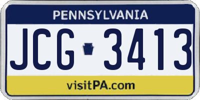 PA license plate JCG3413