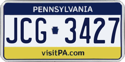 PA license plate JCG3427