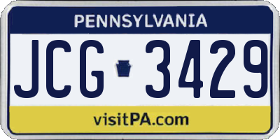 PA license plate JCG3429