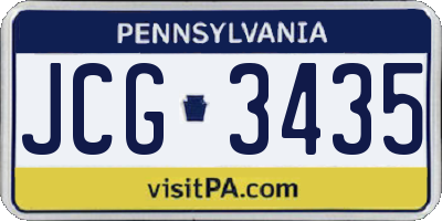 PA license plate JCG3435