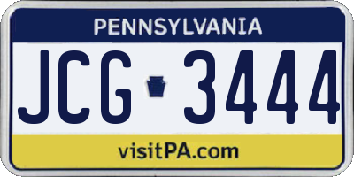 PA license plate JCG3444