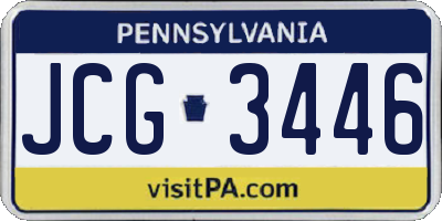 PA license plate JCG3446